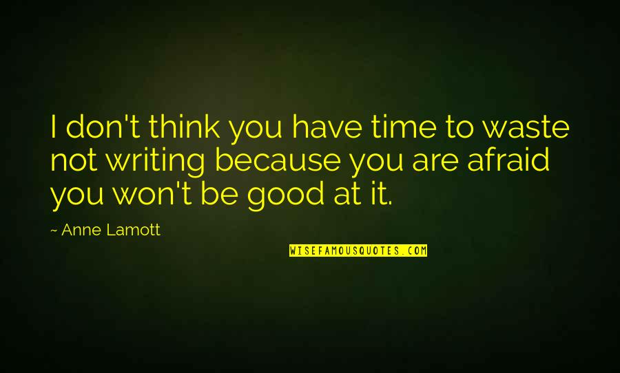 Won't Waste My Time Quotes By Anne Lamott: I don't think you have time to waste