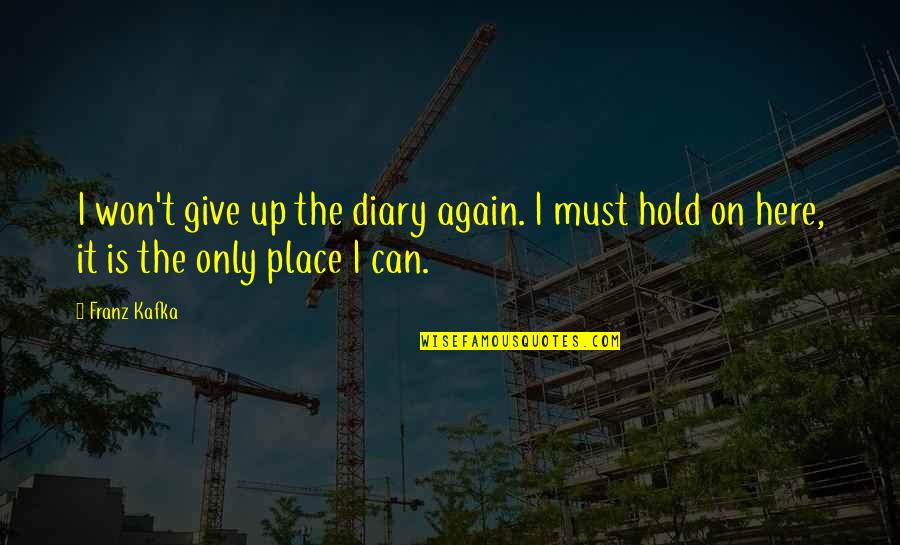 Wont't Quotes By Franz Kafka: I won't give up the diary again. I