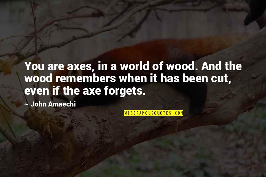 Wood Cut Out Quotes By John Amaechi: You are axes, in a world of wood.