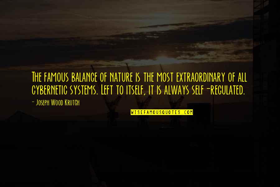Wood Nature Quotes By Joseph Wood Krutch: The famous balance of nature is the most Wood Nature Quotes By Joseph Wood Krutch: The famous balance of nature is the most
