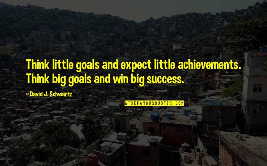 Wooden Letters Quotes By David J. Schwartz: Think little goals and expect little achievements. Think