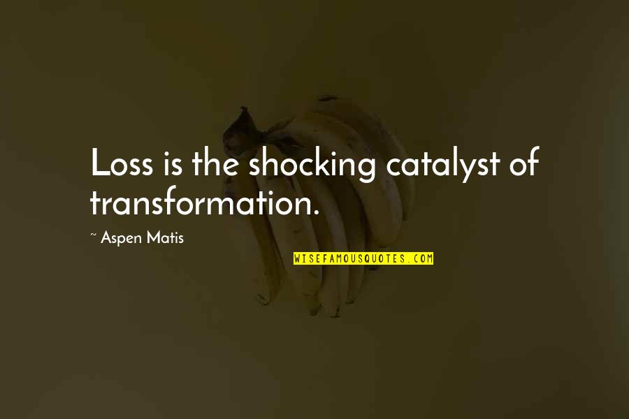 Wooding Quotes By Aspen Matis: Loss is the shocking catalyst of transformation.