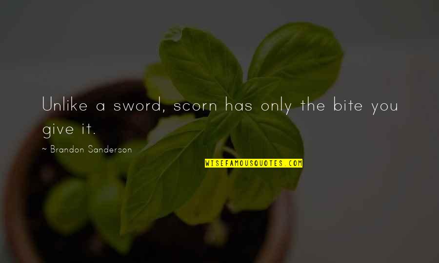 Woodrow Wilson Famous Quotes By Brandon Sanderson: Unlike a sword, scorn has only the bite Woodrow Wilson Famous Quotes By Brandon Sanderson: Unlike a sword, scorn has only the bite