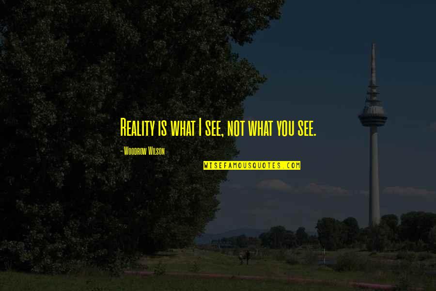 Woodrow Wilson Quotes By Woodrow Wilson: Reality is what I see, not what you Woodrow Wilson Quotes By Woodrow Wilson: Reality is what I see, not what you