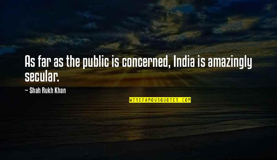 Woodstock Peanuts Quotes By Shah Rukh Khan: As far as the public is concerned, India