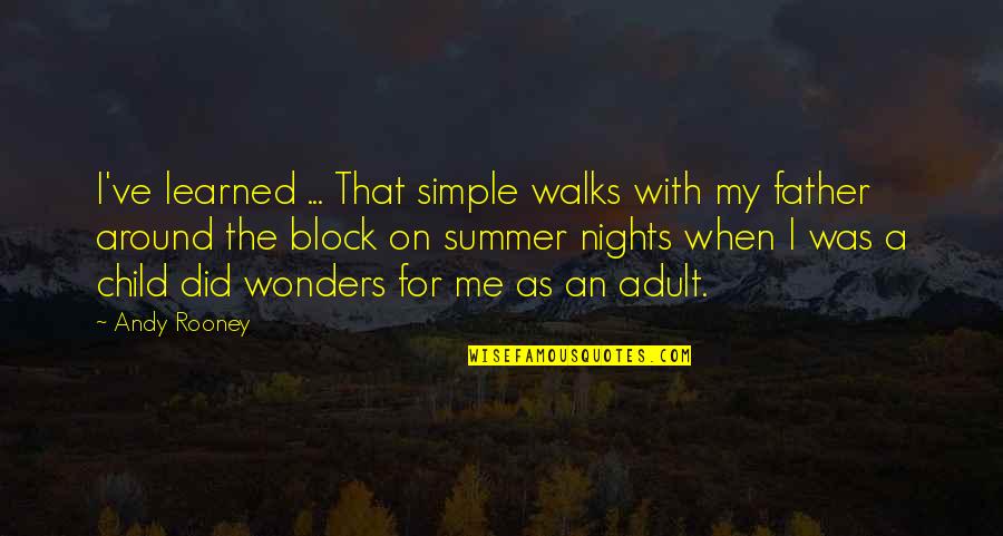 Woofed Down Quotes By Andy Rooney: I've learned ... That simple walks with my Woofed Down Quotes By Andy Rooney: I've learned ... That simple walks with my