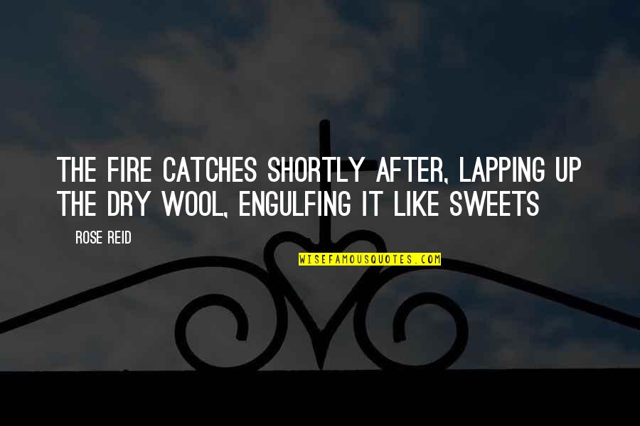 Wool Quotes By Rose Reid: The fire catches shortly after, lapping up the