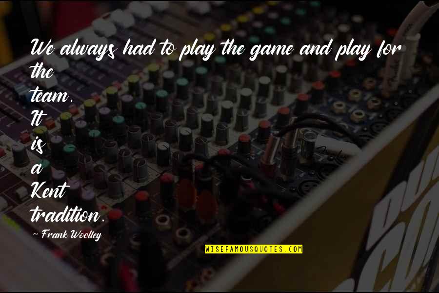 Woolley Quotes By Frank Woolley: We always had to play the game and