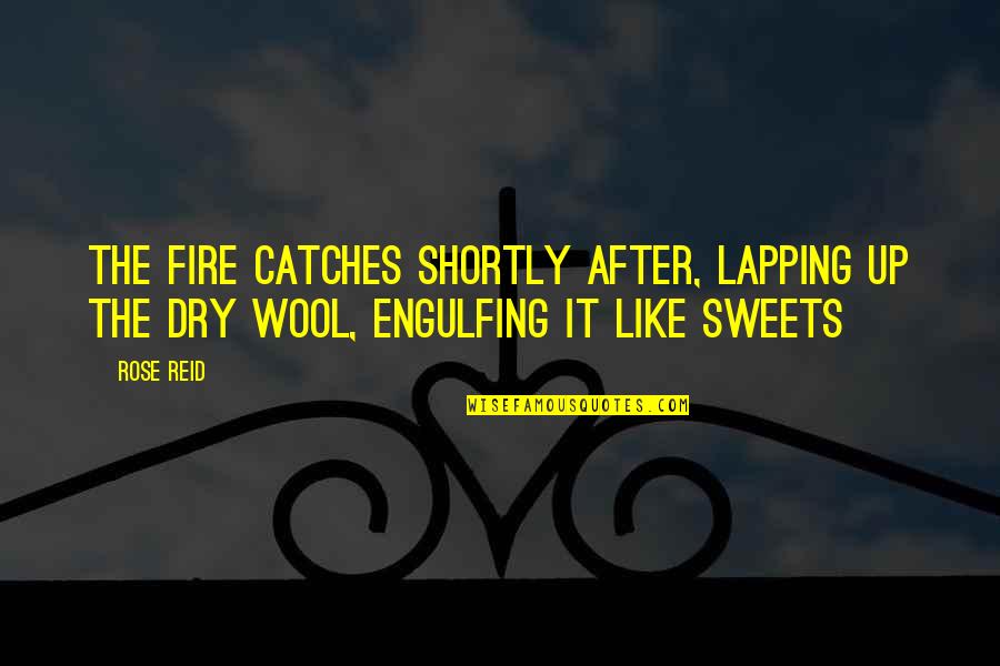 Wool's Quotes By Rose Reid: The fire catches shortly after, lapping up the