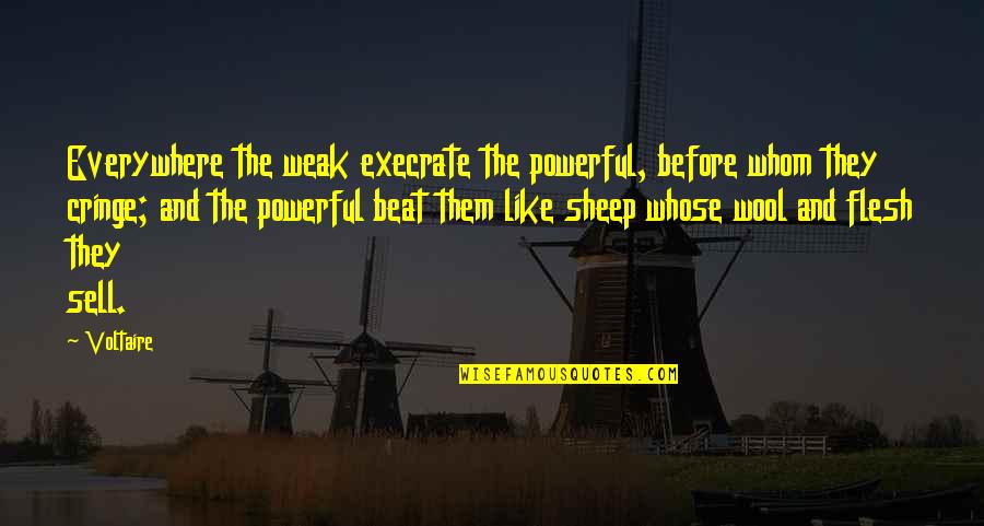 Wool's Quotes By Voltaire: Everywhere the weak execrate the powerful, before whom