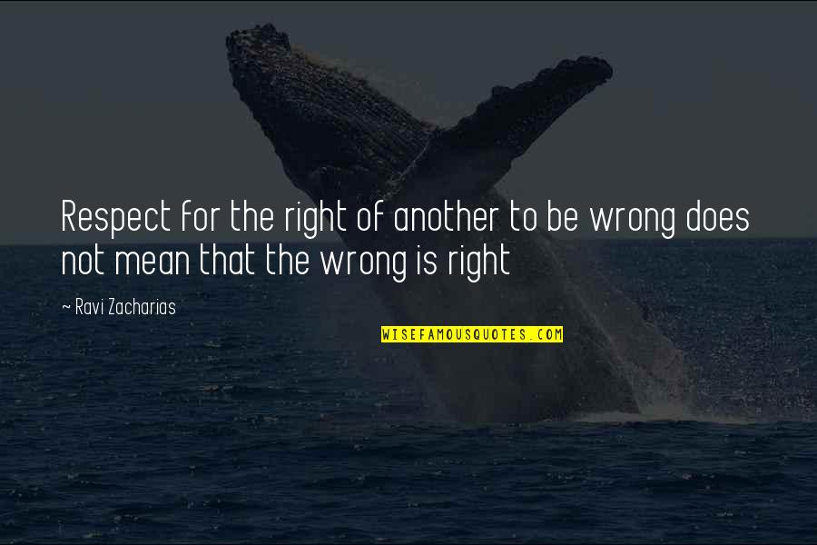 Woolsthorpe Wellies Quotes By Ravi Zacharias: Respect for the right of another to be