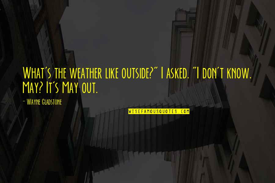 Wooly Quotes By Wayne Gladstone: What's the weather like outside?" I asked. "I