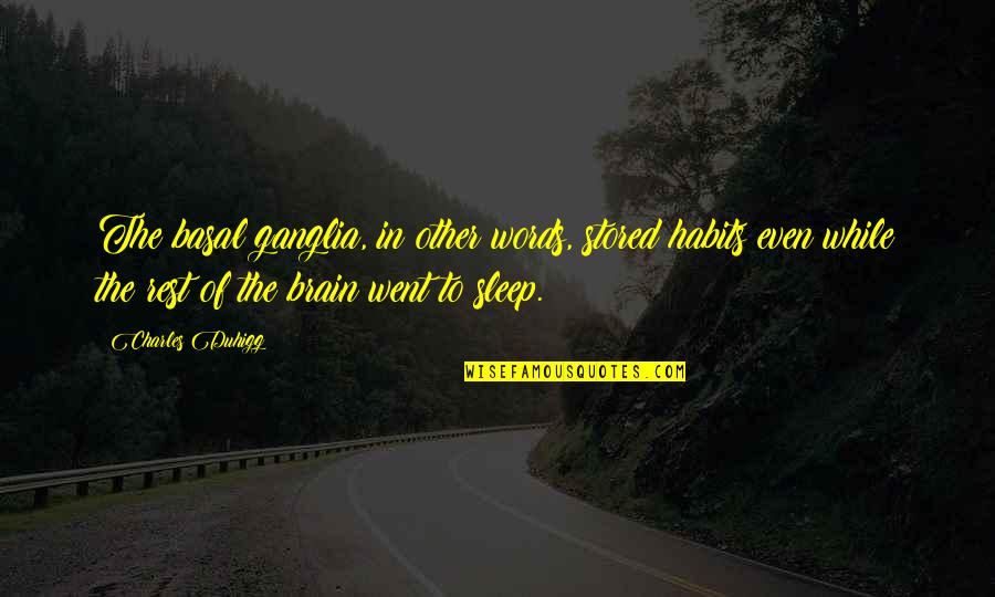 Woon Sen Hoi Quotes By Charles Duhigg: The basal ganglia, in other words, stored habits