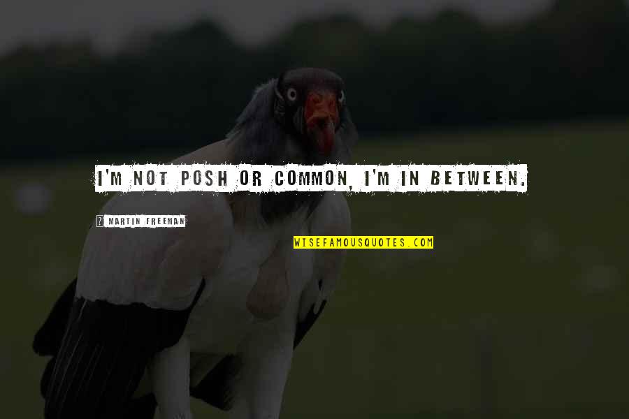 Woontrends Quotes By Martin Freeman: I'm not posh or common, I'm in between. Woontrends Quotes By Martin Freeman: I'm not posh or common, I'm in between.