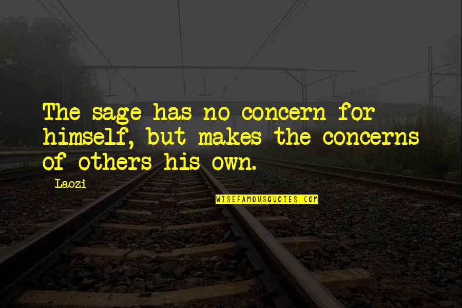 Word Crush Quotes By Laozi: The sage has no concern for himself, but