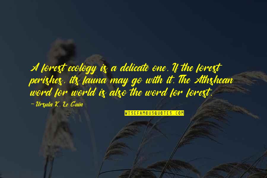 Word K Quotes By Ursula K. Le Guin: A forest ecology is a delicate one. If
