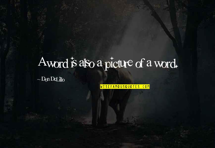 Word Picture Quotes By Don DeLillo: A word is also a picture of a Word Picture Quotes By Don DeLillo: A word is also a picture of a
