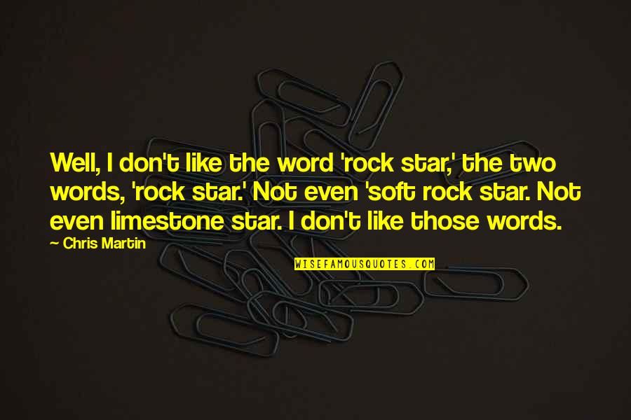 Word Soft Quotes By Chris Martin: Well, I don't like the word 'rock star,'