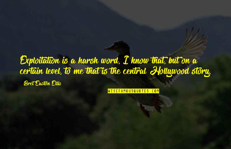 Word Story Quotes By Bret Easton Ellis: Exploitation is a harsh word, I know that,