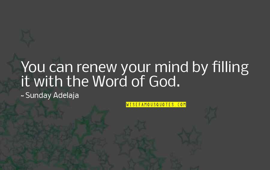 Word Your Quotes By Sunday Adelaja: You can renew your mind by filling it