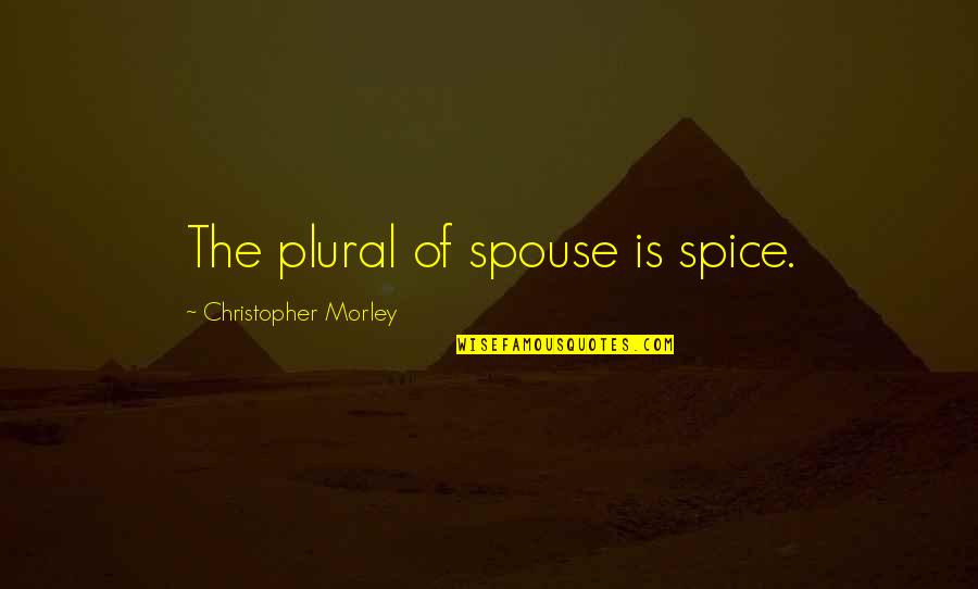 Worded Fraction Quotes By Christopher Morley: The plural of spouse is spice. Worded Fraction Quotes By Christopher Morley: The plural of spouse is spice.