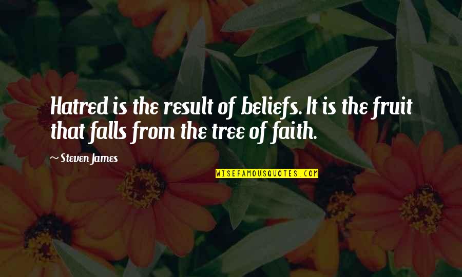 Worditude Quotes By Steven James: Hatred is the result of beliefs. It is