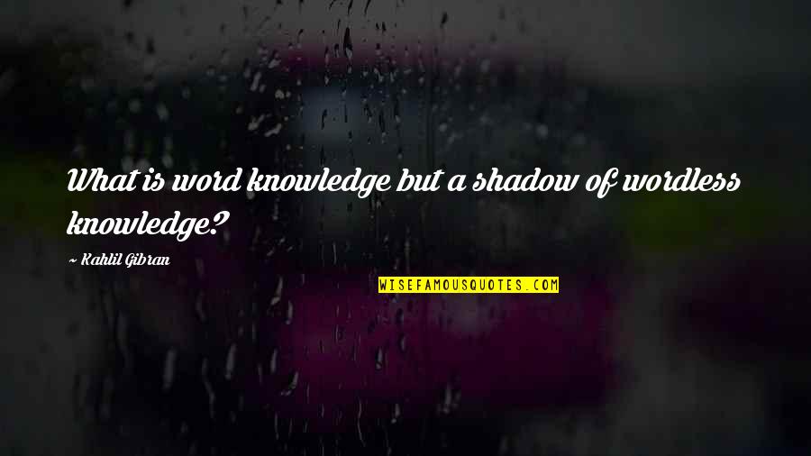 Wordless Quotes By Kahlil Gibran: What is word knowledge but a shadow of Wordless Quotes By Kahlil Gibran: What is word knowledge but a shadow of