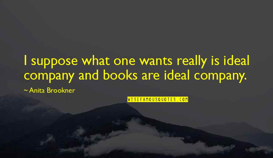 Words And Books Quotes By Anita Brookner: I suppose what one wants really is ideal