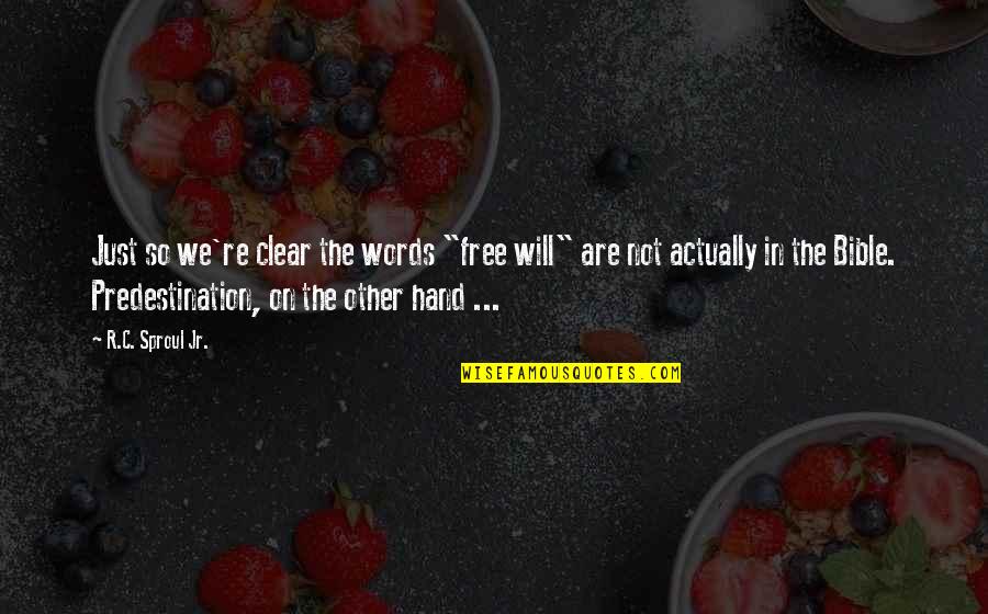 Words Are Just Quotes By R.C. Sproul Jr.: Just so we're clear the words "free will"