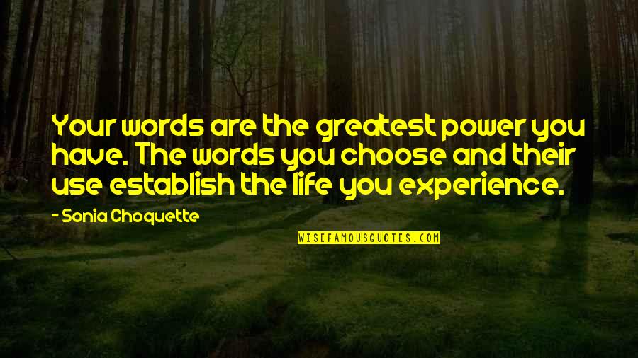 Words Are Power Quotes By Sonia Choquette: Your words are the greatest power you have. Words Are Power Quotes By Sonia Choquette: Your words are the greatest power you have.
