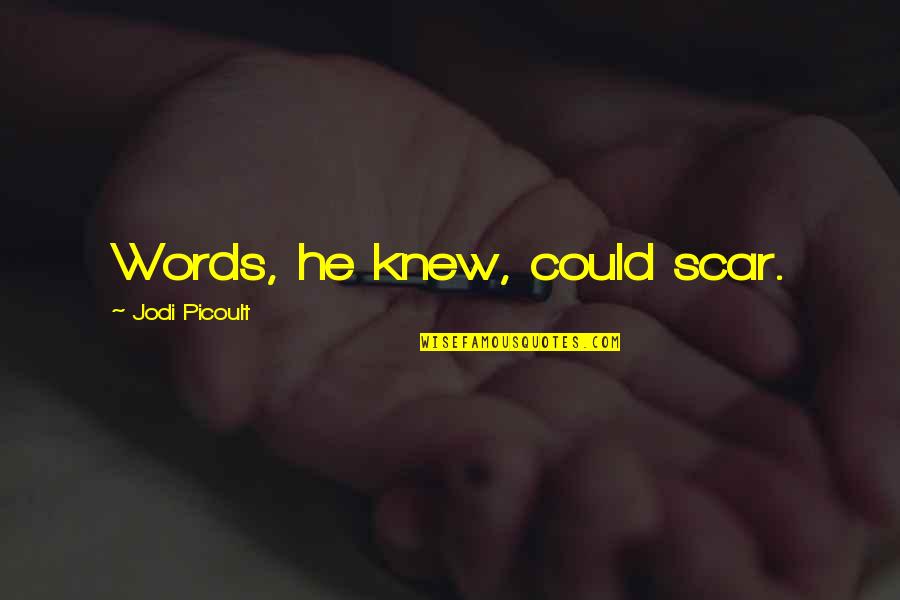 Words Could Hurt Quotes By Jodi Picoult: Words, he knew, could scar.