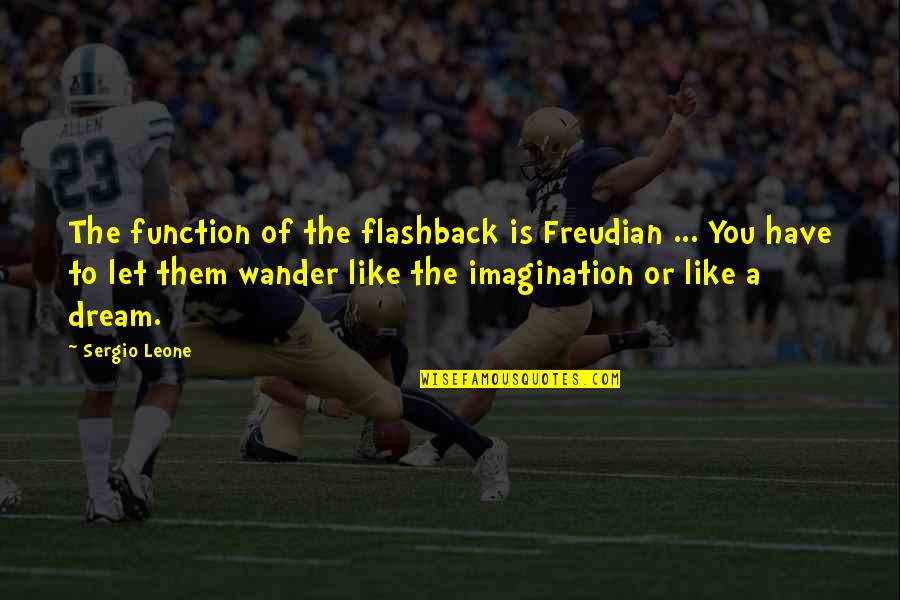 Words Don't Matter Quotes By Sergio Leone: The function of the flashback is Freudian ...