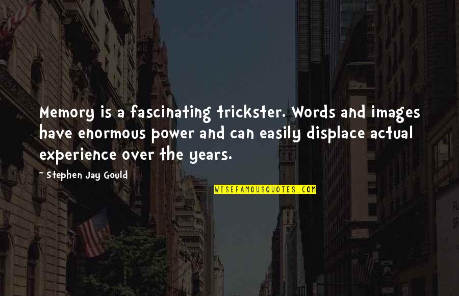 Words Experience Quotes By Stephen Jay Gould: Memory is a fascinating trickster. Words and images