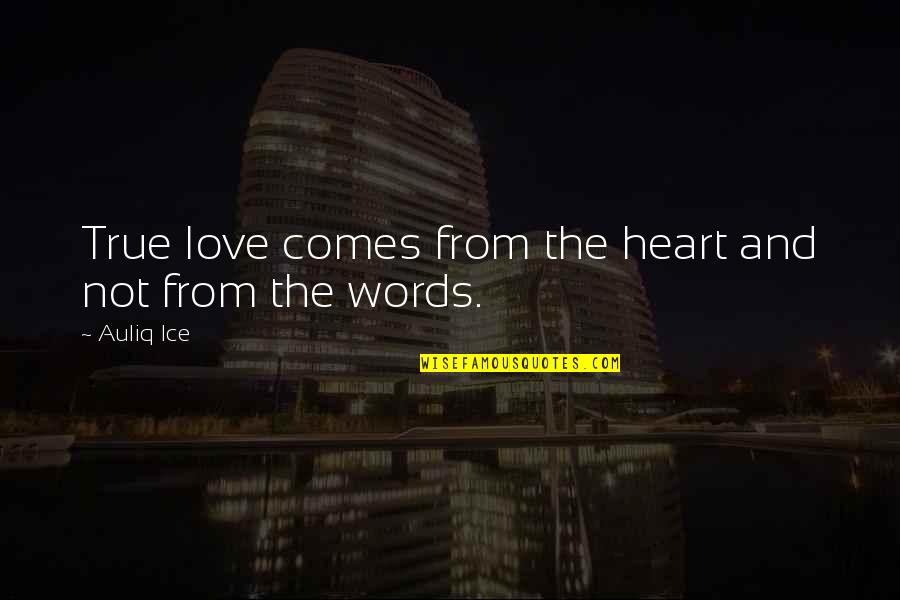 Words From The Heart Quotes By Auliq Ice: True love comes from the heart and not