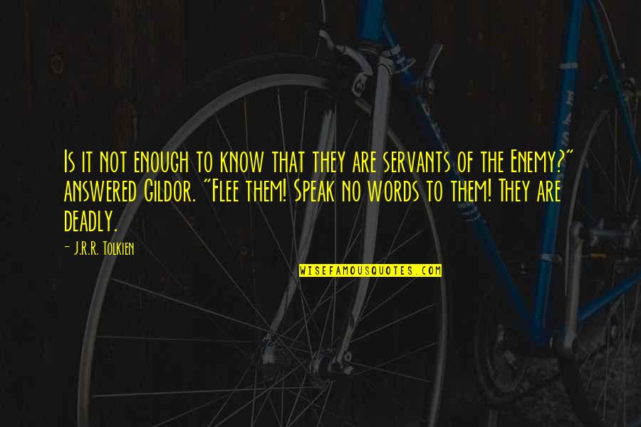 Words Is Not Enough Quotes By J.R.R. Tolkien: Is it not enough to know that they