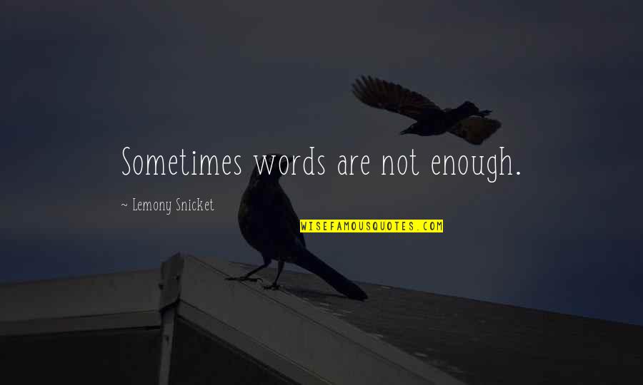 Words Not Enough Quotes By Lemony Snicket: Sometimes words are not enough.