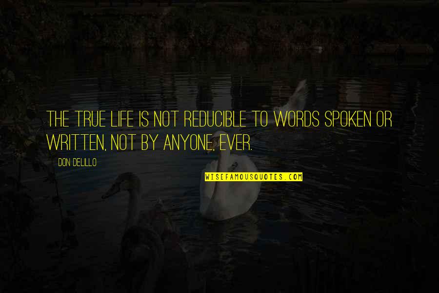 Words Not Spoken Quotes By Don DeLillo: The true life is not reducible to words