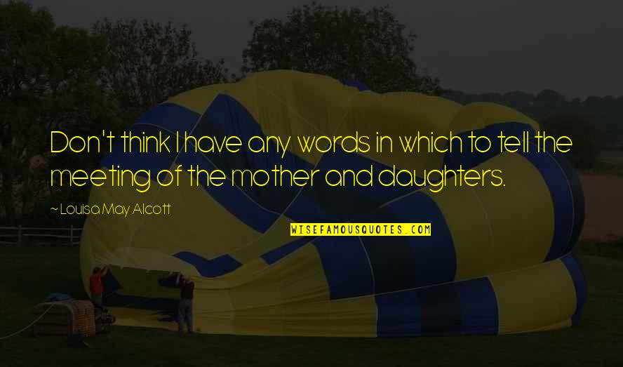 Words Of A Mother Quotes By Louisa May Alcott: Don't think I have any words in which