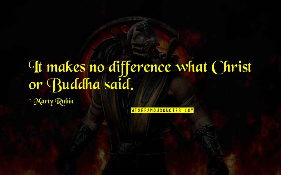 Words Of Buddha Quotes By Marty Rubin: It makes no difference what Christ or Buddha