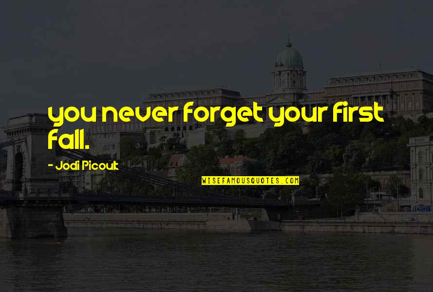 Words Of Comfort For A Friend Quotes By Jodi Picoult: you never forget your first fall.