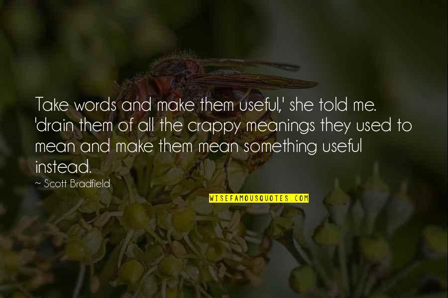 Words Of Inspiration Quotes By Scott Bradfield: Take words and make them useful,' she told