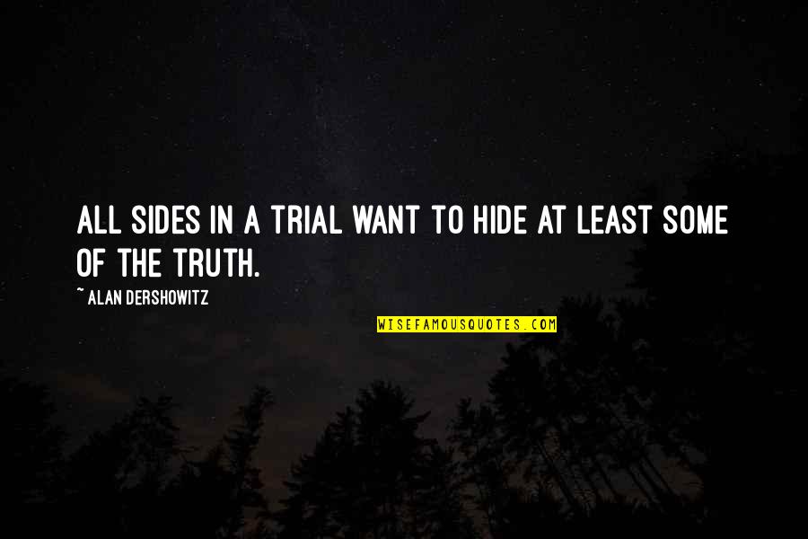 Words Of Wisdom Family Quotes By Alan Dershowitz: All sides in a trial want to hide Words Of Wisdom Family Quotes By Alan Dershowitz: All sides in a trial want to hide
