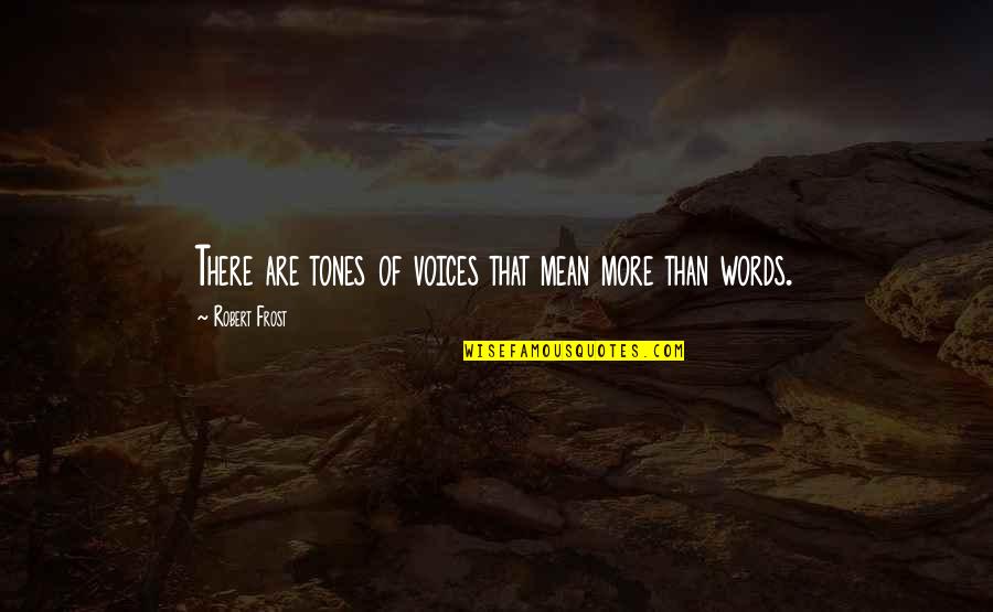 Words That Mean Quotes By Robert Frost: There are tones of voices that mean more Words That Mean Quotes By Robert Frost: There are tones of voices that mean more