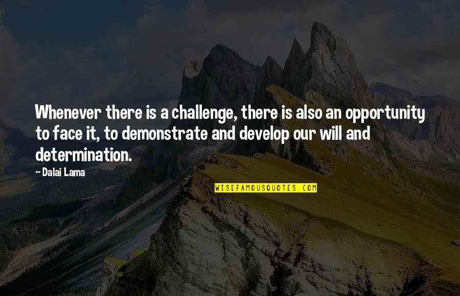 Words Which Suggest Quotes By Dalai Lama: Whenever there is a challenge, there is also Words Which Suggest Quotes By Dalai Lama: Whenever there is a challenge, there is also