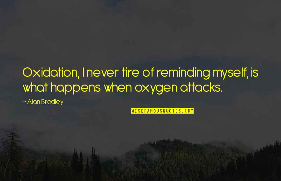 Wordswomen Quotes By Alan Bradley: Oxidation, I never tire of reminding myself, is