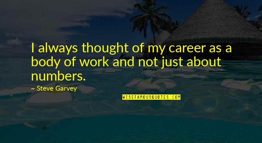 Work And Career Quotes By Steve Garvey: I always thought of my career as a
