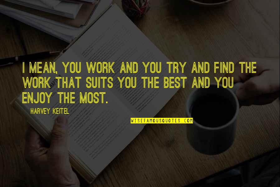 Work And Enjoy Quotes By Harvey Keitel: I mean, you work and you try and