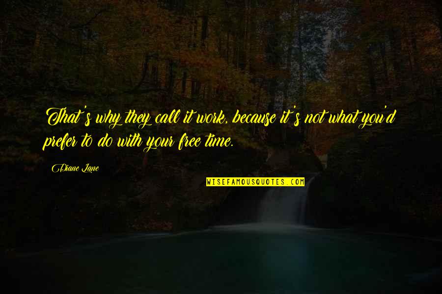 Work And Free Time Quotes By Diane Lane: That's why they call it work, because it's