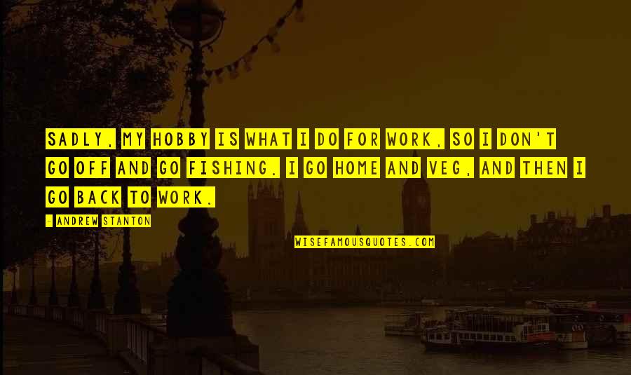 Work And Go Home Quotes By Andrew Stanton: Sadly, my hobby is what I do for