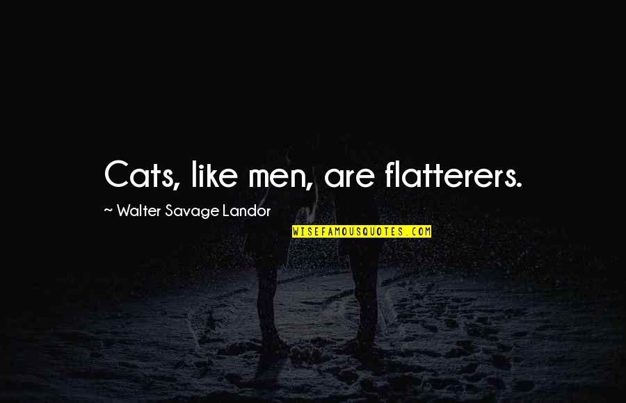 Work And Income Quotes By Walter Savage Landor: Cats, like men, are flatterers.